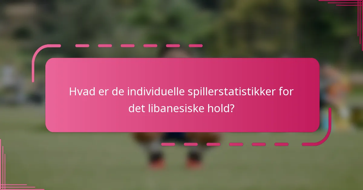 Hvad er de individuelle spillerstatistikker for det libanesiske hold?