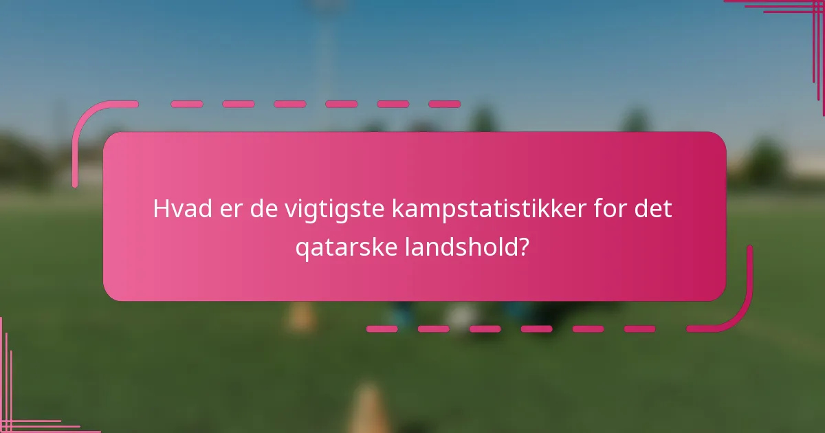 Hvad er de vigtigste kampstatistikker for det qatarske landshold?