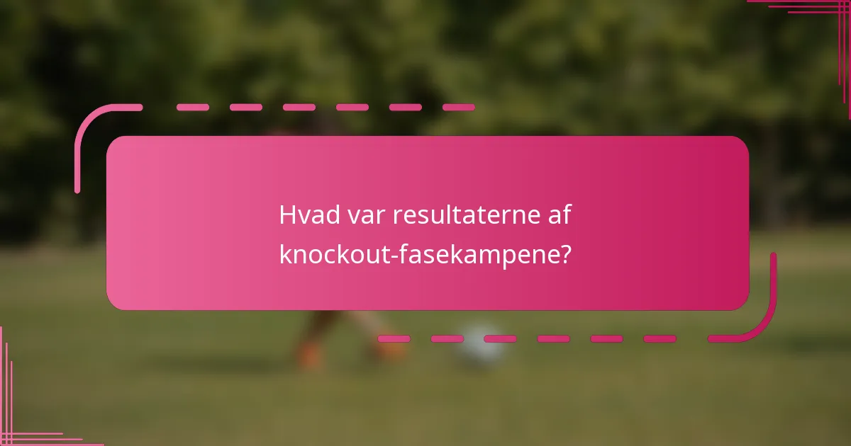 Hvad var resultaterne af knockout-fasekampene?