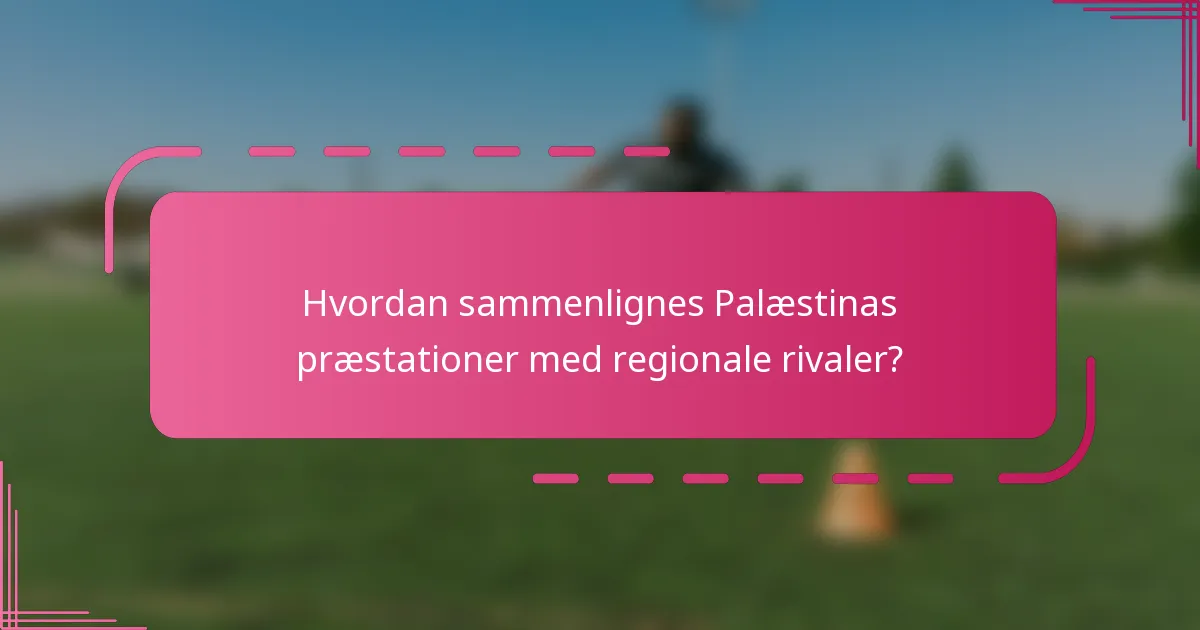 Hvordan sammenlignes Palæstinas præstationer med regionale rivaler?
